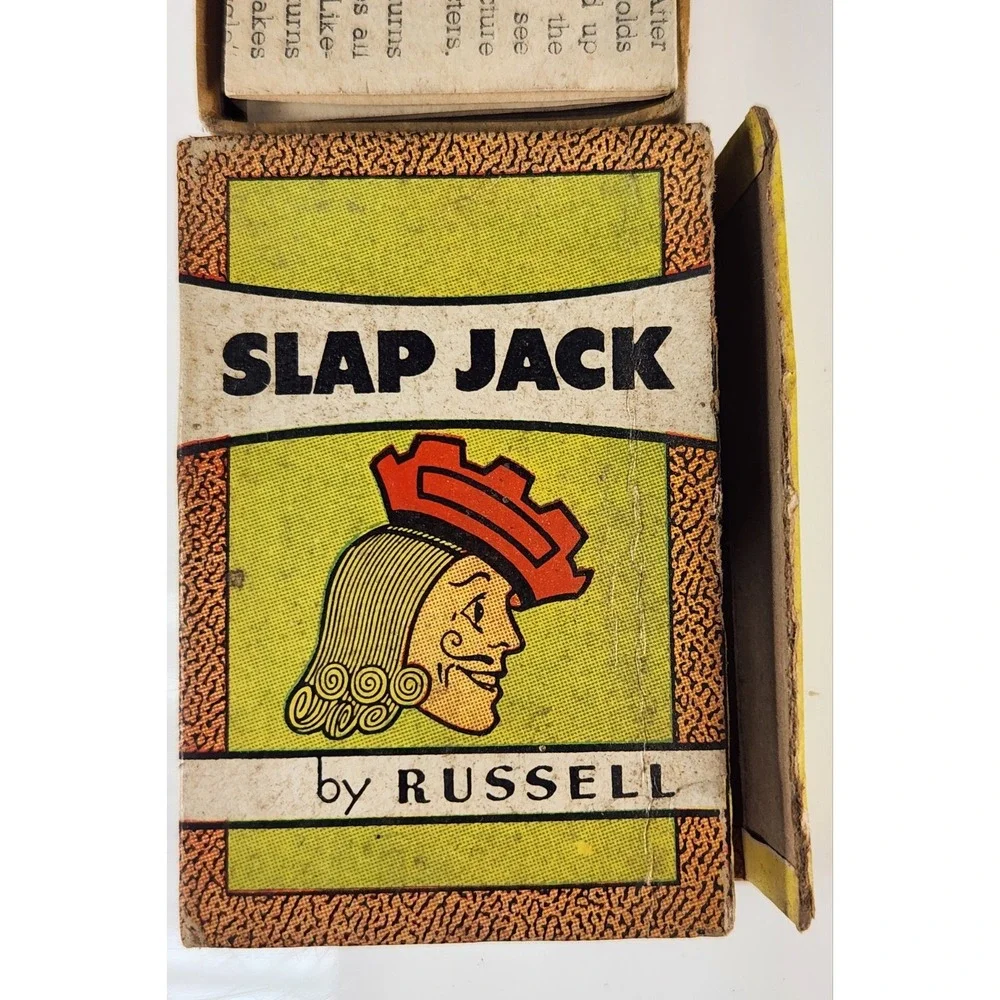 Vtg Russell Big Little Cards 2 Games Slap Jack + Crosswords Great Graphics 1939